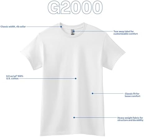 Gildan Unisex Adult Ultra Cotton T-Shirt, Style G2000, Multipack