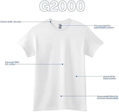 Gildan Unisex Adult Ultra Cotton T-Shirt, Style G2000, Multipack