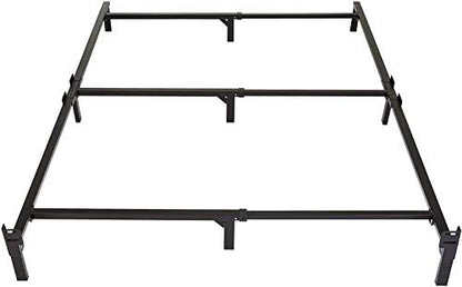 Amazon Basics Metal Bed Frame, 9-Leg Base for Box Spring and Mattress, King, Tool-Free Easy Assembly, Black