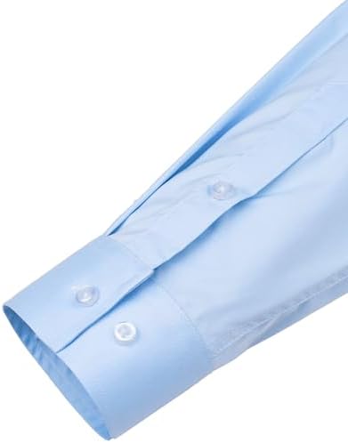 J.VER Men's Dress Shirts Solid Long Sleeve Stretch Wrinkle-Free Formal Shirt Business Casual Button Down Shirts