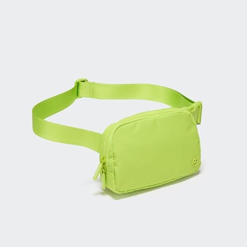 Pander Two Way Zipper Fanny Pack Nylon Everywhere Belt Bag for Women, Water Repellent Waist Packs, Crossbody Bags with Adjustable Strap(Grape Green).
