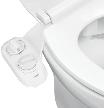 LUXE Bidet NEO 185 Plus - Patented Bidet Attachment for Toilet Seat, Innovative Hinges to Clean, Slide-in Easy Install, Advanced 360° Self-Clean, Dual Nozzles, Feminine & Rear Wash (White)