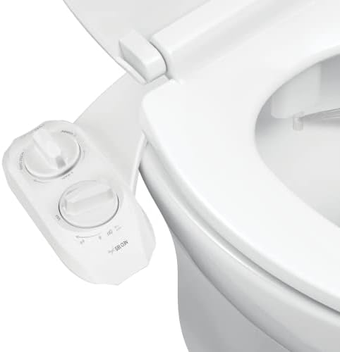 LUXE Bidet NEO 185 Plus - Patented Bidet Attachment for Toilet Seat, Innovative Hinges to Clean, Slide-in Easy Install, Advanced 360° Self-Clean, Dual Nozzles, Feminine & Rear Wash (White)