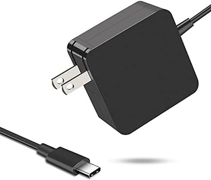 65W USB C Power Adapter, Fiattigear Type C Power PD Wall Fast Charger Compatible with Mac Book Pro, Dell Latitude, Lenovo, Huawei Matebook, HP Spectre, Acer Chromebook and Any Laptops or Smart Phones1