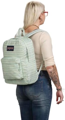 JanSport SuperBreak One Backpacks - Durable, Lightweight Bag with 1 Main Compartment, Front Utility Pocket with Built-in Organizer - Premium Backpack - 70S Space Dye Fresh Mint