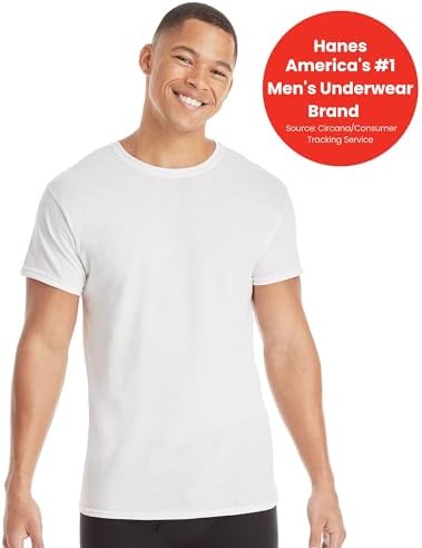 Hanes T-Shirt Pack, Stay-Tucked Cool & Breathable Cotton Tees, Best Undershirts for Men
