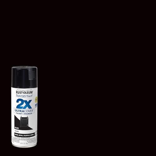 Rust-Oleum 249122-6PK Painter's Touch 2X Ultra Cover Spray Paint, 12 oz, Gloss Black, 6 Pack