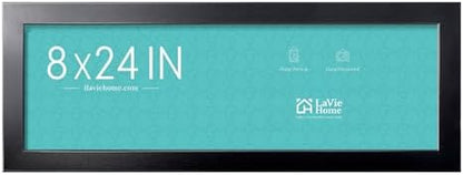 LaVie Home 8x24 Picture Frame Black, Panoramic Picture Frame for Wall Decoration, Classic Black Minimalist Style Suitable for Decorating Houses, Offices, Hotels（1 Pack）