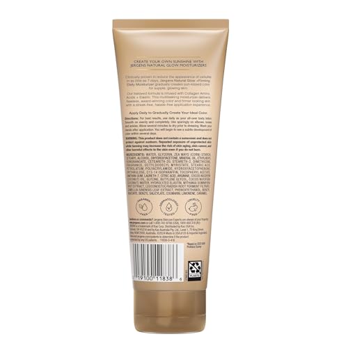 Jergens Natural Glow +Firming Self Tanner Body Lotion, Medium to Deep Skin Tone, Sunless Tanning Moisturizer with Collagen and Elastin, Helps to Visibly Reduce Cellulite, 7.5 Oz, Pack of 2