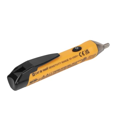 Klein Tools NCVT1P Voltage Tester, Non-Contact Low Voltage Tester Pen, 50V to 1000V AC, Audible and Flashing LED Alarms, Pocket Clip