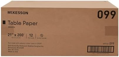 McKesson Medical Exam Table Paper [12 Rolls] – Bed Table Sheet Cover for Diaper Changing, Waxing, Nursing, Chiropractor, Patternmaking, Tracing - Premium Smooth Paper Roll - White, 21 in x 200 ft