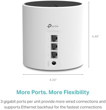 TP-Link Deco X55 AX3000 WiFi 6 Mesh System - Covers up to 4500 Sq.Ft, Replaces Wireless Router and Extender, 3 Gigabit Ports per Unit, Supports Ethernet Backhaul, Deco X55(2-Pack)