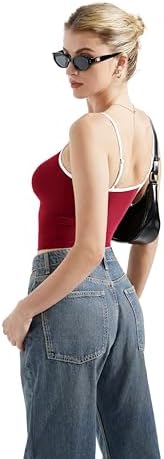 SUUKSESS Women Sexy Square Neck Tank Top Summer Y2K Going Out Basic Cami Shirt