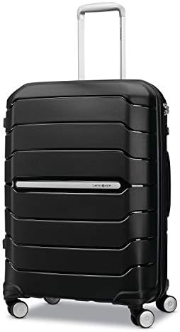 Samsonite Freeform 24-Inch Medium Luggage with Dual 360° Spinner Wheels - Checked Suitcase - TSA Lock, Airline-Approved - Durable Polypropylene Expandable Hardshell for Lightweight Travel - Black