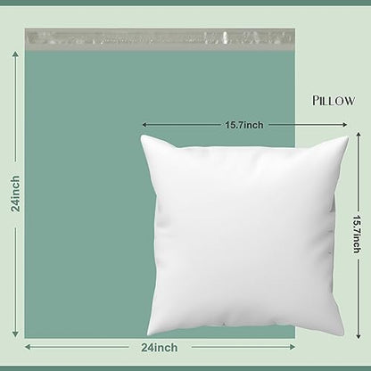 Metronic Large Poly Mailers 24x24 100 PCS, Strong Adhensive Shipping Bags for Clothing, Waterproof Shipping Envelopes for Small Business, Tear-resistant Mailers Poly Bags in Grayed Jade Green