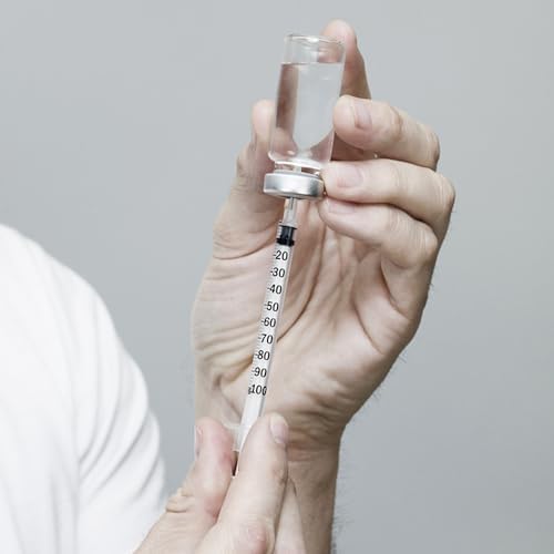 100 Pack 1ml Syringes with Needle-30Ga 0.5 Inch, Individually Sealed Packaging