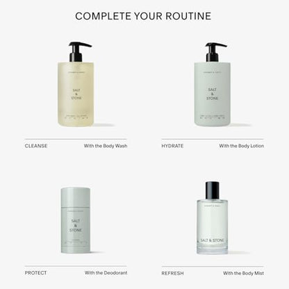 Salt & Stone Body Wash with Antioxidants for Deep Moisture | For Women & Men, Sulfate, Paraben, & Dye Free, Leaving Skin Soft and Hydrated | Bergamot & Hinoki 15.2 fl oz