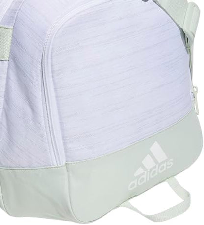 adidas Unisex Defender 4.0 Gym Duffel Bag for Men and Women, Two Tone White-Clear Onix/Linen Green, Small (38L)