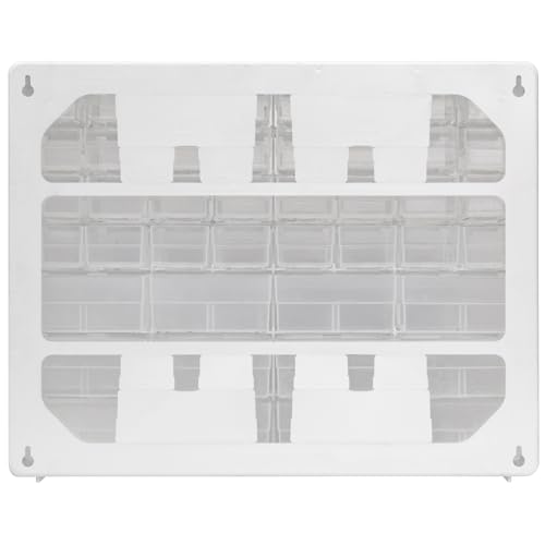 Akro-Mils 44-Drawer Plastic Drawer Storage Cabinet for Garage Organization, Bead Organizer, Building Bricks Storage, Teacher Toolbox, Makeup Organizer, 20-Inch W x 6-Inch D x 16-Inch H, 10144 White