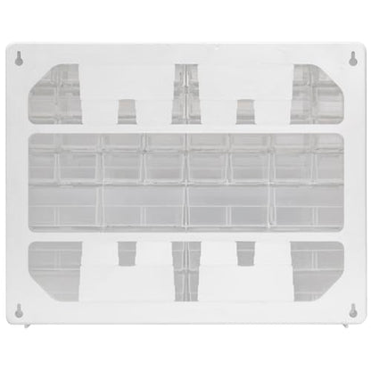 Akro-Mils 44-Drawer Plastic Drawer Storage Cabinet for Garage Organization, Bead Organizer, Building Bricks Storage, Teacher Toolbox, Makeup Organizer, 20-Inch W x 6-Inch D x 16-Inch H, 10144 White