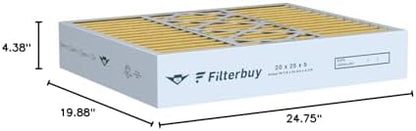 Filterbuy 20x25x5 Air Filter MERV 11 Allergen Defense (2-Pack), Pleated HVAC AC Furnace Air Filters for Honeywell FC100A1037, Lennox X6673, Carrier, & More (Actual Size: 19.88 x 24.75 x 4.38 Inches)