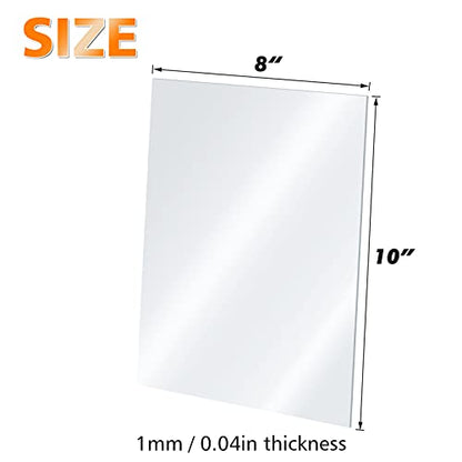 Egofine Plexiglass Sheets Acrylic Sheets 20 Pack of 8x10’’ 0.04 Thick Clear Plastic Cast Transparent Plexi Glass for Crafting Projects, Replacement Picture Frame Glass, DIY Display, Easy to Cut
