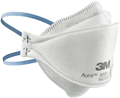 3M Aura Particulate N95 Respirator 9205+, Flat Fold Lightweight Design, Non-Valved, 20 Count (Pack of 1)