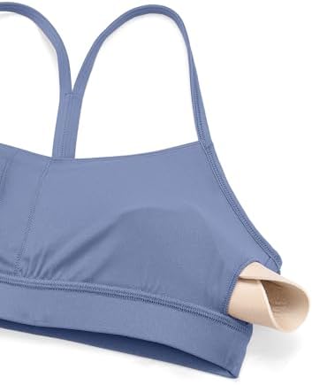 CRZ YOGA Butterluxe Womens Y Back Sports Bra - Padded Racerback Low Impact Spaghetti Thin Strap Workout Yoga Top