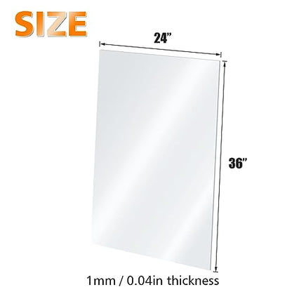 Egofine Plexiglass Sheets Acrylic Sheets 6 Pack of 24x36’’ 0.04 Thick Clear Plastic Cast Transparent Plexi Glass for Crafting Projects, Replacement Picture Frame Glass, DIY Display, Easy to Cut