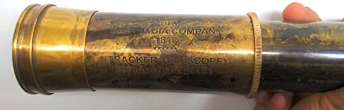 Rare Brass Telescope Spyglass - East India Company 1818 Tracker Vintage Pirate Spyglass Scope Antique 32" Large Handstitched Leather Gift Box (BT-EIC-32)