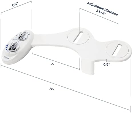 LUXE Bidet NEO 120 - Self-Cleaning Nozzle, Fresh Water Non-Electric Bidet Attachment for Toilet Seat, Adjustable Water Pressure, Rear Wash (White)
