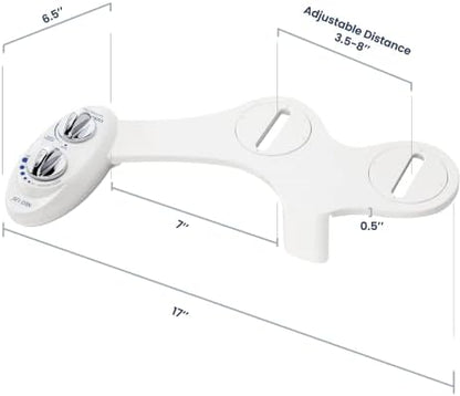 LUXE Bidet NEO 120 - Self-Cleaning Nozzle, Fresh Water Non-Electric Bidet Attachment for Toilet Seat, Adjustable Water Pressure, Rear Wash (White)