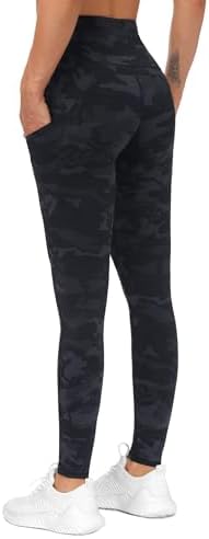 THE GYM PEOPLE Thick High Waist Yoga Pants with Pockets, Tummy Control Workout Running Yoga Leggings for Women