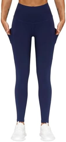 THE GYM PEOPLE Thick High Waist Yoga Pants with Pockets, Tummy Control Workout Running Yoga Leggings for Women