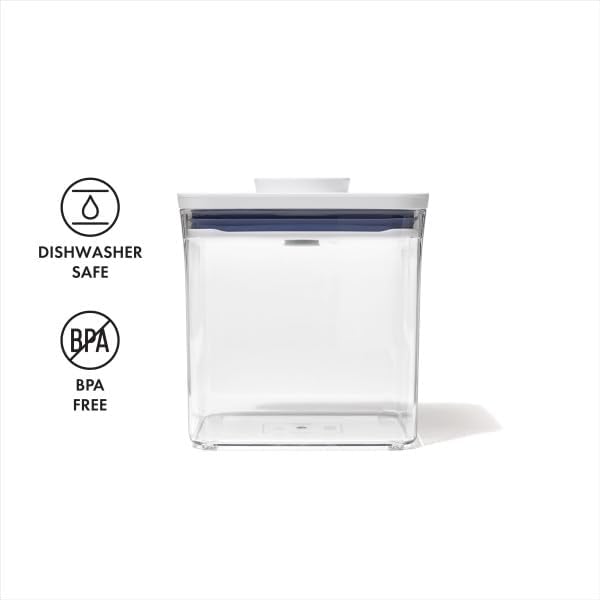 OXO Good Grips POP Container - Airtight Food Storage - Big Square Short 2.8 Qt Ideal for 5 lbs of sugar, cookies or crackers