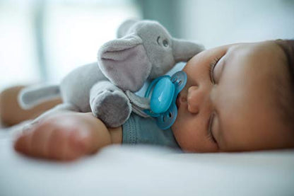 Philips AVENT Ultra Soft Snuggle Pacifier Holder with Detachable Pacifier, 0-6m, Elephant, SCF348/03