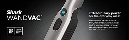 Shark WV201 WANDVAC Handheld Vacuum Lightweight at 1.4 Pounds with Powerful Suction, Charging Dock, Single Touch Empty and Detachable Dust Cup (WV201BLK Black) (Renewed)