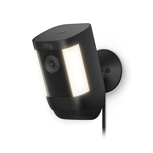 Ring Spotlight Cam Pro, Plug-In | 3D Motion Detection, Two-Way Talk with Audio+, and Dual-Band Wifi (2022 release) - Black