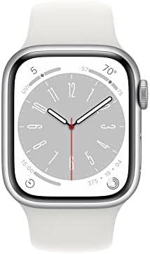 Apple Watch Series 8 (41MM, GPS) - Silver Aluminum Case with White Sport Band (Renewed Premium)