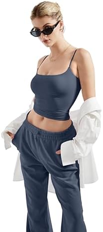 SUUKSESS Women Sexy Square Neck Tank Top Summer Y2K Going Out Basic Cami Shirt