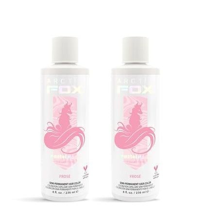 Arctic Fox Semi-Permanent Hair Dye, Vegan & Cruelty-Free, Pastel Pink Frosé, Conditioning, Ammonia-Free, Peroxide-Free, Long Lasting Color, For All Hair Types, 8 Fl Oz (Pack of 2)