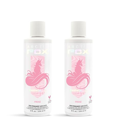 Arctic Fox Semi-Permanent Hair Dye, Vegan & Cruelty-Free, Pastel Pink Frosé, Conditioning, Ammonia-Free, Peroxide-Free, Long Lasting Color, For All Hair Types, 8 Fl Oz (Pack of 2)