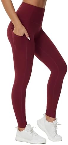 THE GYM PEOPLE Thick High Waist Yoga Pants with Pockets, Tummy Control Workout Running Yoga Leggings for Women