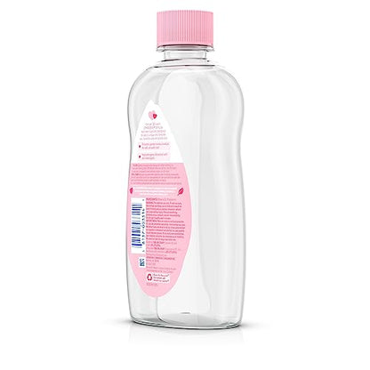 Johnson's Baby Oil, Pure Mineral Oil to help Prevent Moisture Loss for baby, Kids & Adults, Gentle & Soothing Baby Massage Oil for Dry Skin Relief, Original Scent, 14 fl. oz(Pack of 6)