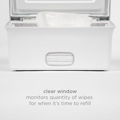 Ubbi Baby Wipes Dispenser, Baby Wipes Case, Baby Wipes Holder With Weighted Plate, Keeps Wipes Fresh And Non-Slip Rubber Feet, Gray