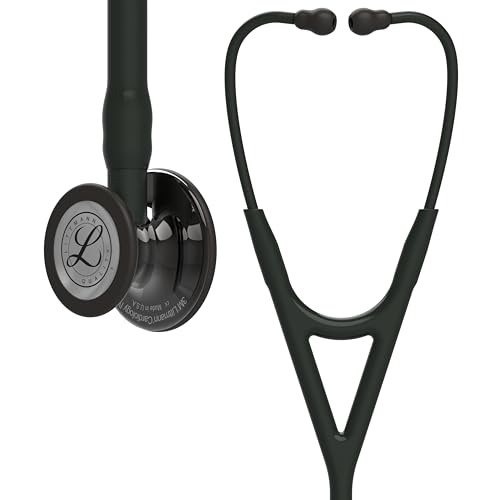 3M Littmann Cardiology IV Diagnostic Stethoscope, 6232, More Than 2X as Loud, Weighs Less, Stainless Steel High Polish Smoke-Finish Chestpiece, 27" Black Tube, Stem, and Headset