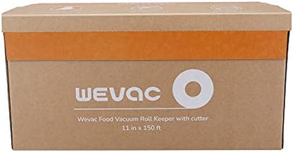 Wevac 11” x 150’ Food Vacuum Seal Roll Keeper with Cutter, Ideal Vacuum Sealer Bags for Food Saver, BPA Free, Commercial Grade, Great for Storage, Meal prep and Sous Vide