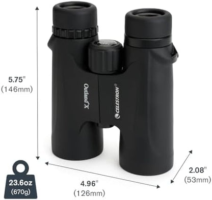 Celestron - Outland X 10x42 Binoculars – Ideal for Birding and Outdoors – 42mm Objective Lenses – 5.5° Field of View – BaK-4 Prisms – Multi-Coated – Waterproof and Fogproof