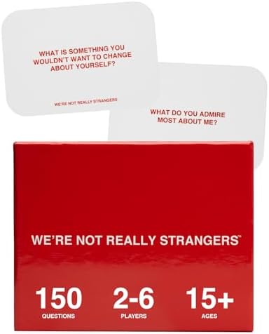 WE'RE NOT REALLY STRANGERS Card Game - 150 Conversation Cards for Couples, Friends, and Strangers - Icebreakers for Game and Date Nights, & Parties - Games for Adults and Teens, Ages 15+, 2-6 Players