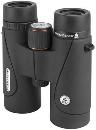 Celestron 71407 TrailSeeker ED 10 x 42 Roof Prism Binocular, Fully Multi-Coated Lens, BaK-4 Prism Glass, Black